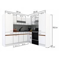 Bucatarie de Colt GENA NEW 12 DR. 210-230, Fara Corp de Cuptor, Stejar Sonoma Bucatarie de Colt GENA NEW 12 DR. 210-230, Fara Corp de Cuptor, Stejar Sonoma